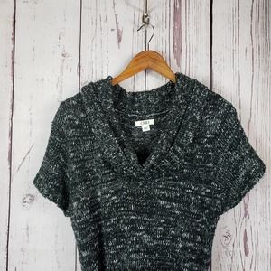 Cato Sweater Dress Womens Size Large Cowl Neck Short Sleeve Black